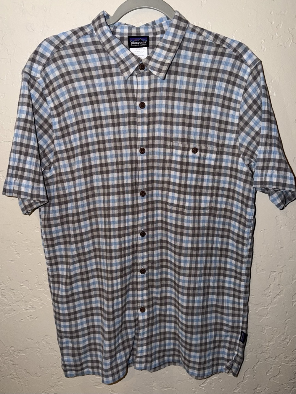 Patagonia Men's Plaid Organic Cotton Shirt Size Large Like New